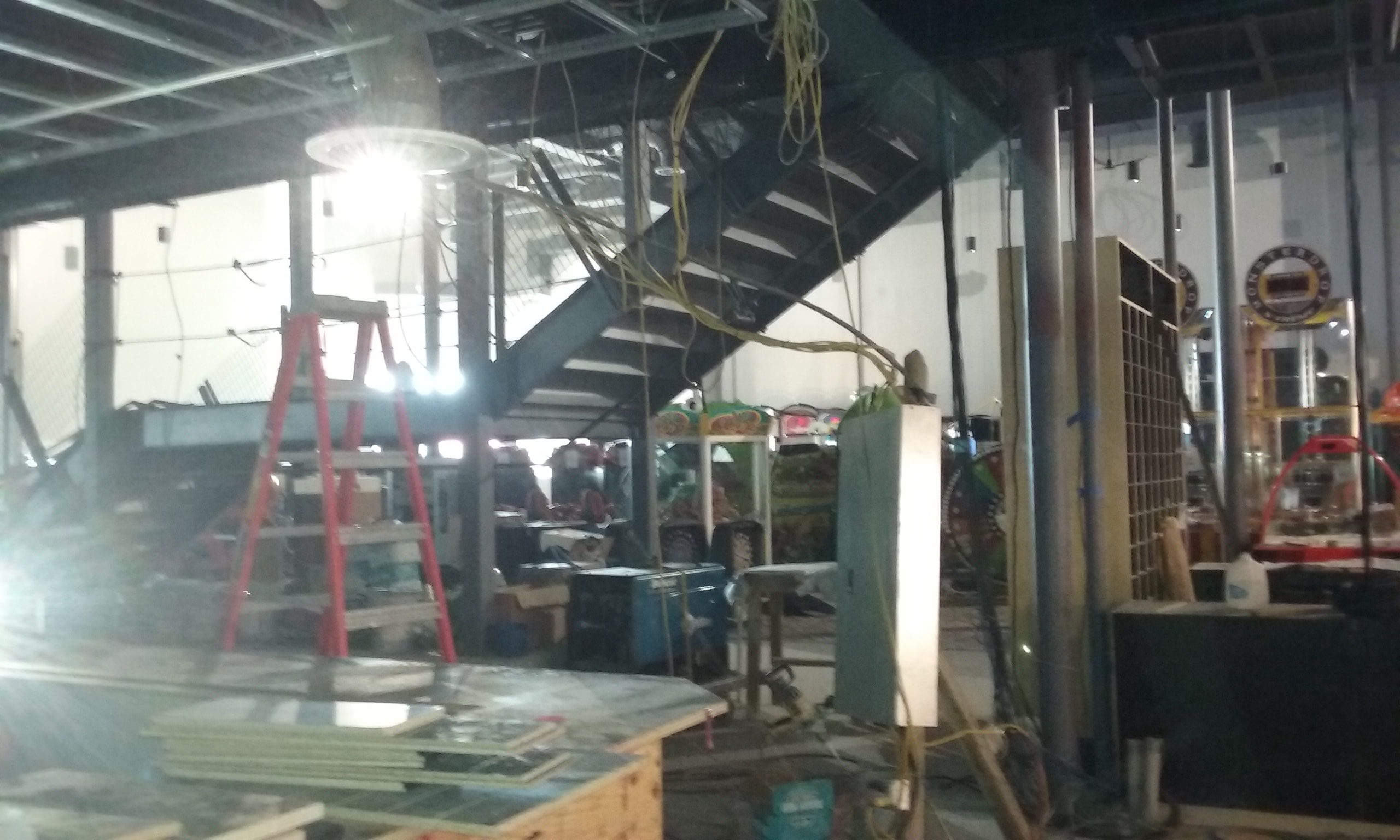 Industrial workshop with machinery and equipment