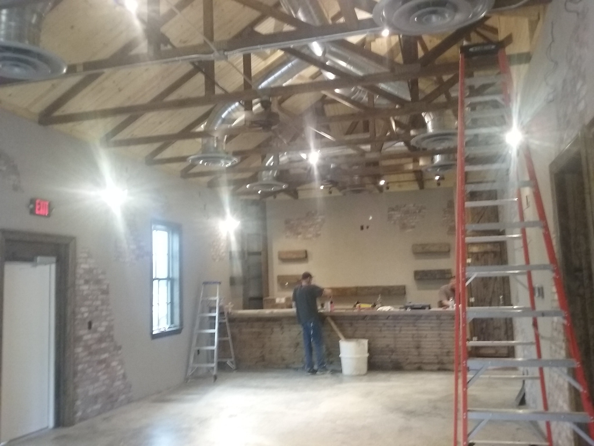 Industrial warehouse renovation under construction