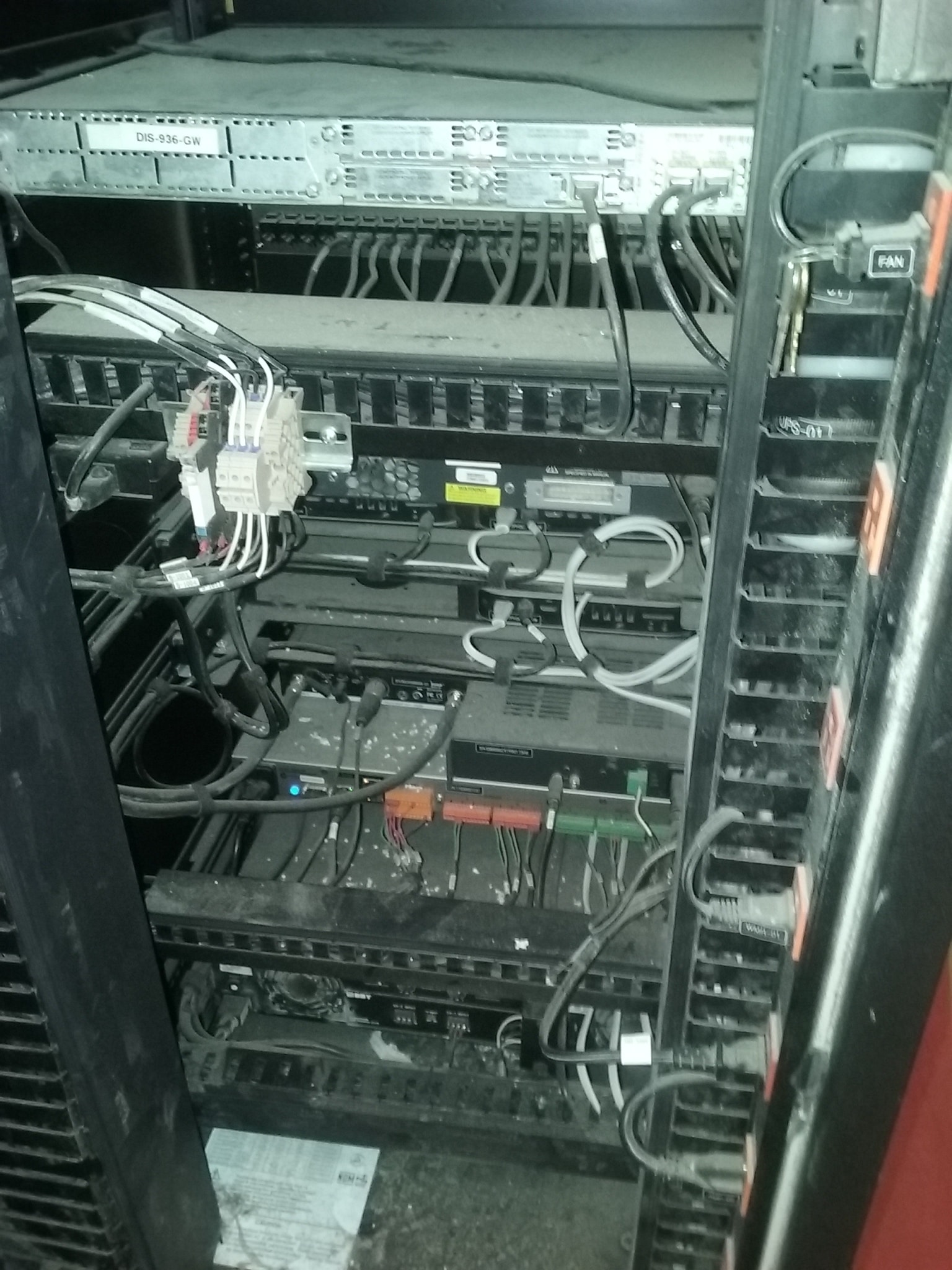 Server rack with network equipment and cables — full build