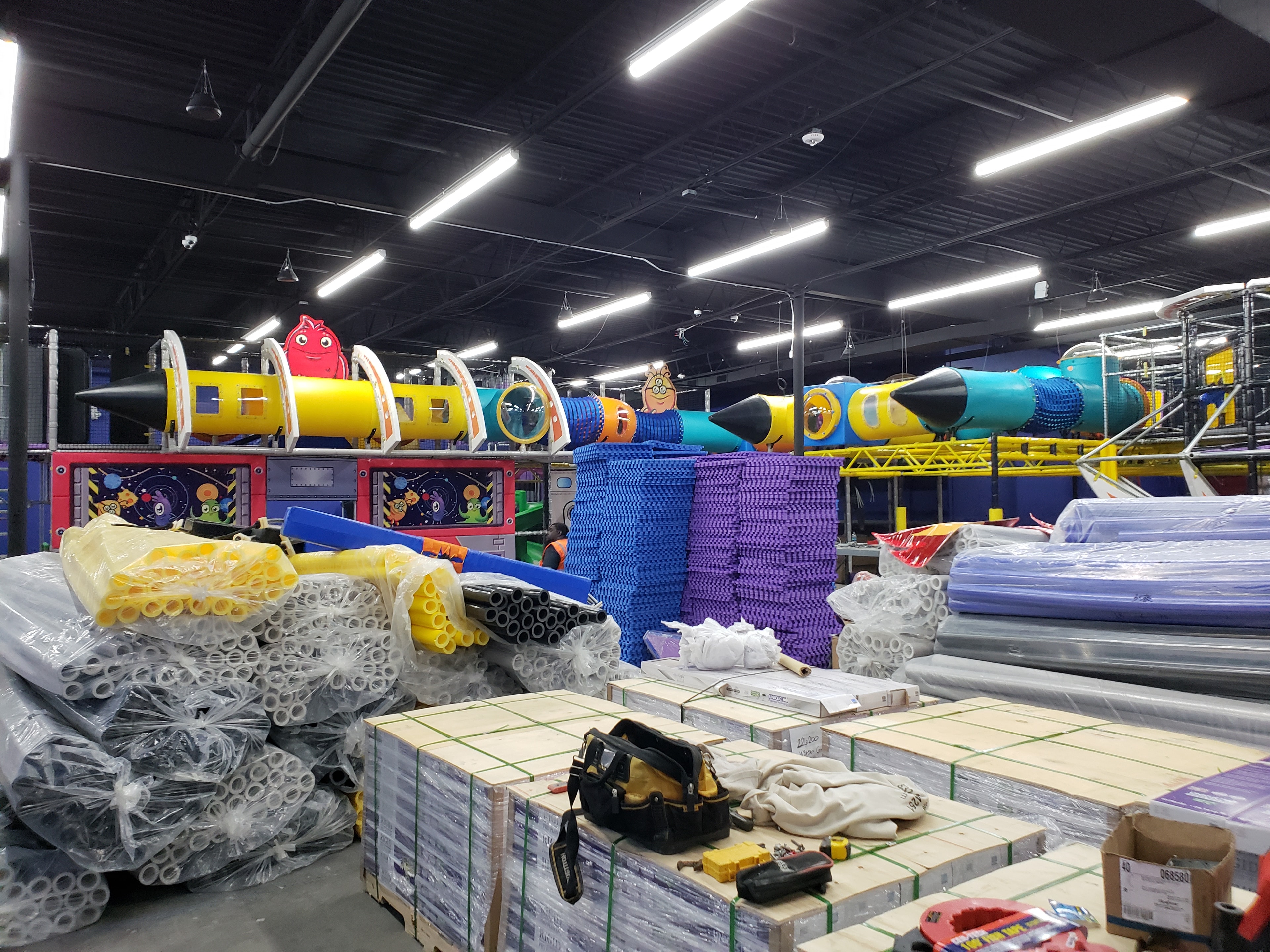 Indoor play structure — pre-AV installation walkthrough