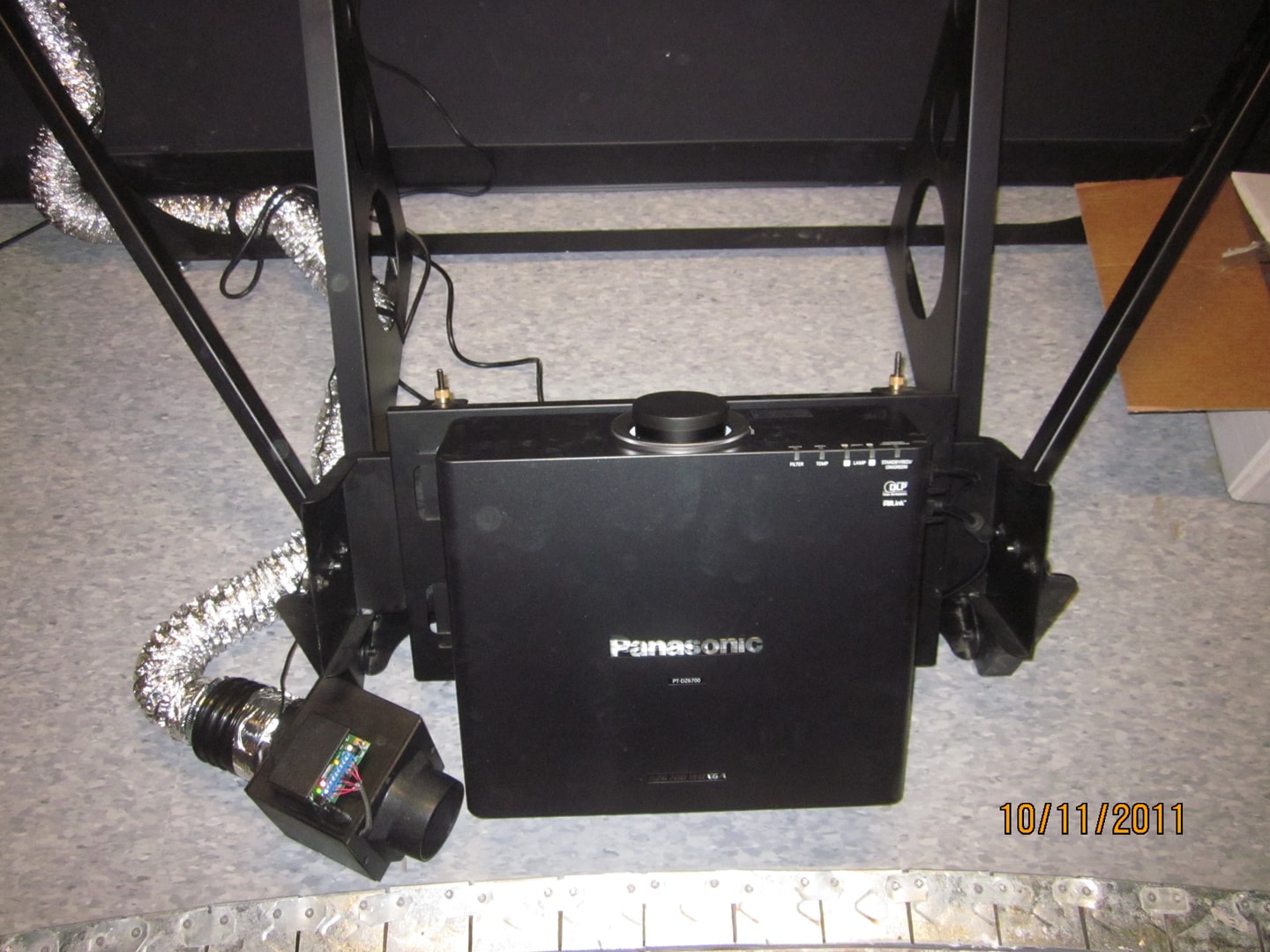 Panasonic projector with custom rigging and lighting rig