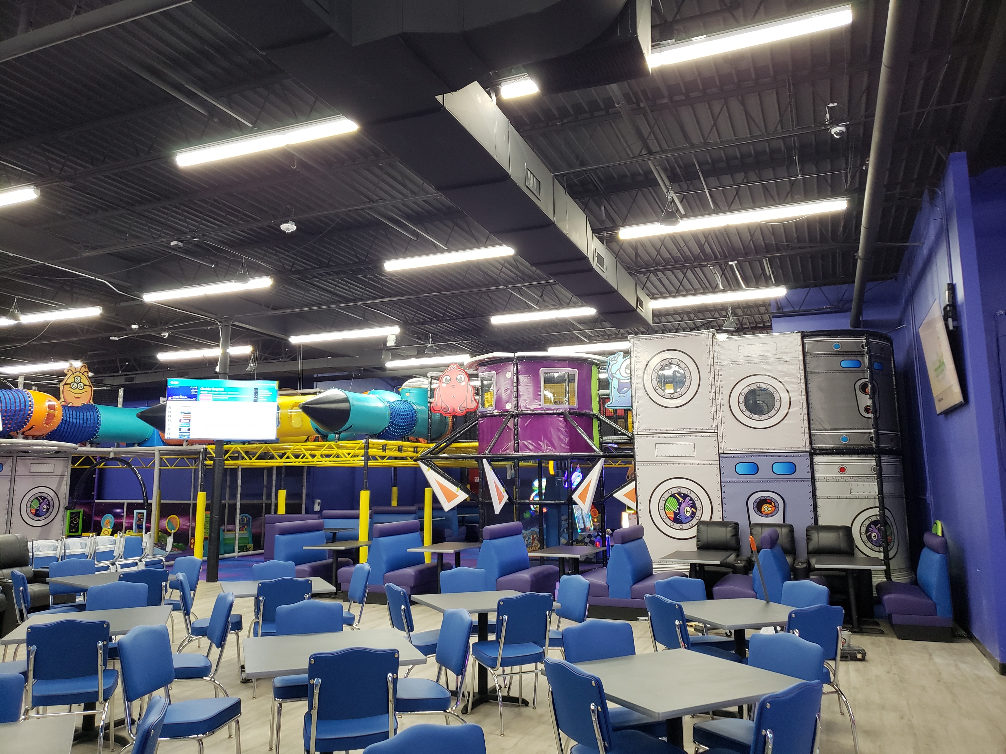 Indoor play center with arcade games — entertainment AV project
