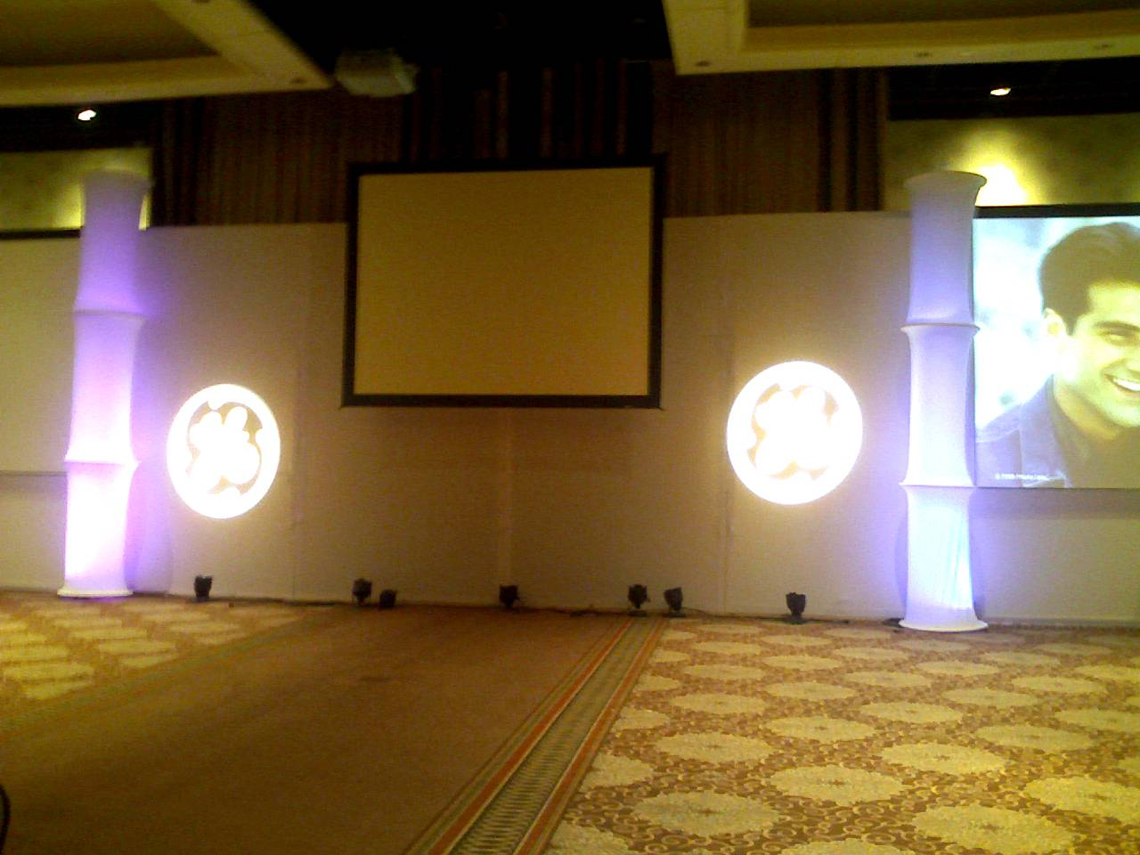 Event stage with lighting